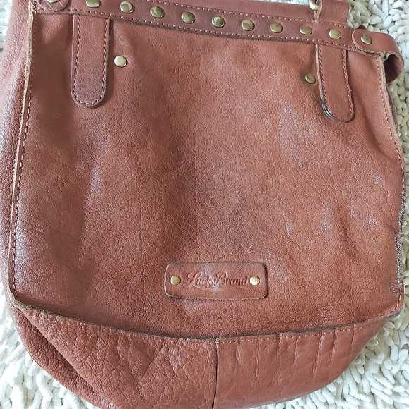 Lucky Brand brown leather cross body satchel bag - Picture 6 of 8